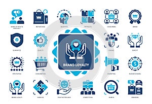 Brand Loyalty solid icon set