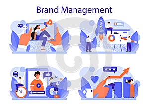 Brand management concept set. Unique design of a company creation