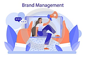 Brand management concept. Unique design of a company creation