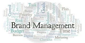 Brand Management word cloud, made with text only.