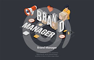 Brand Manager, Trendwatching Social Media Network Marketing. Employer Work on Personal Brand, Man With Cardboard Box In