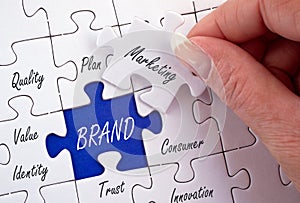 Brand - marketing and business puzzle