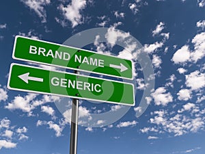 Brand name generic traffic sign