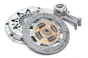 Brand new clutch kit on the white background