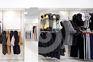 Brand new interior of cloth store