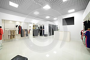 Brand new interior of cloth store