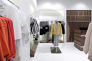 Brand new interior of cloth store