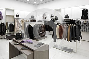 Brand new interior of fur store