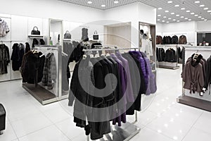 Brand new interior of fur store