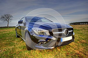 Brand new Mercedes Benz CLA coupe, sideview