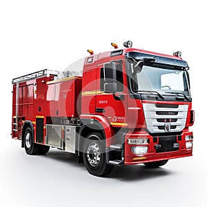 Brand new Red Fire Truck on white background