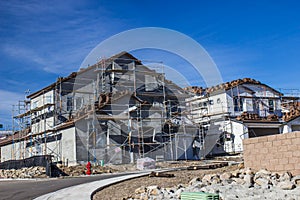 Brand New Home Construction With Scaffolding photo
