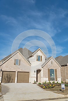 Brand new two story residential house in suburban Irving, Texas, USA