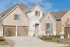 Brand new two story residential house in suburban Irving, Texas, USA