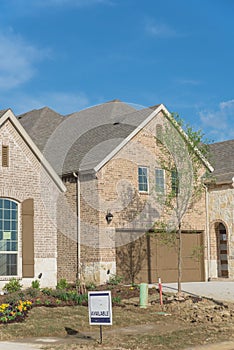 Brand new two story residential house in suburban Irving, Texas, USA