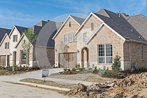 Brand new two story residential house in suburban Irving, Texas, USA