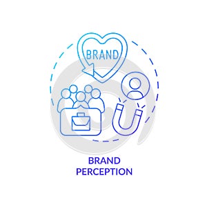 Brand perception blue gradient concept icon