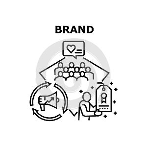 Brand Promotion Vector Concept Black Illustration