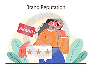 Brand Reputation concept. Flat vector illustration