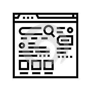 brand serp seo line icon vector illustration