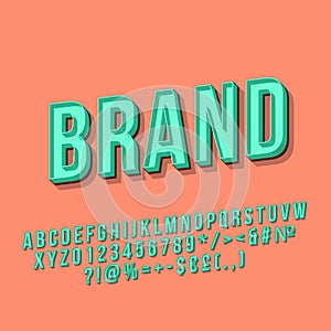 Brand vintage 3d vector lettering