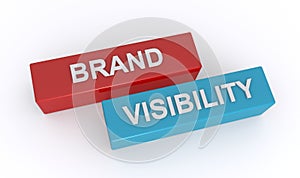 brand visibility word block on white