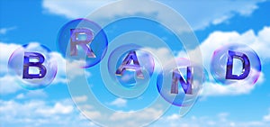 The brand word in bubble