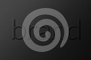 Brand word embossed typography on paper texture