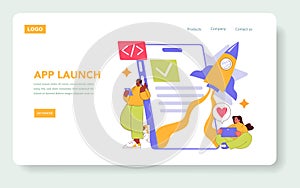 Branded App. Flat Vector Illustration