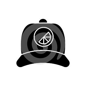 Branded cap black glyph icon