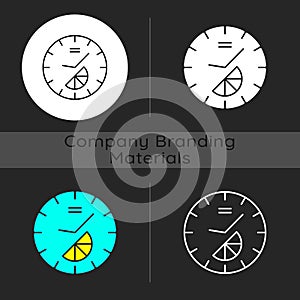Branded clock dark theme icon