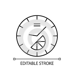 Branded clock linear icon