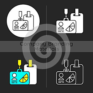 Branded conference and meeting ID badges dark theme icon