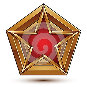 Branded golden geometric symbol, stylized star