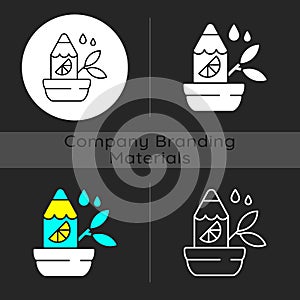 Branded growing pencil dark theme icon