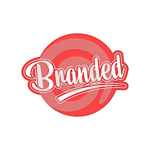 Branded label design sticker and logo