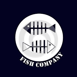 Branded logo for a a company associated with fish production.