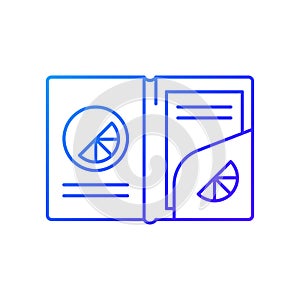 Branded paper folder gradient linear vector icon