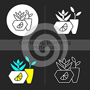 Branded plant pot dark theme icon