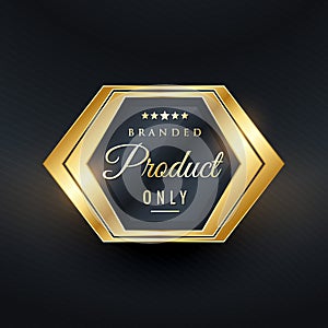 branded product only golden badge vector design