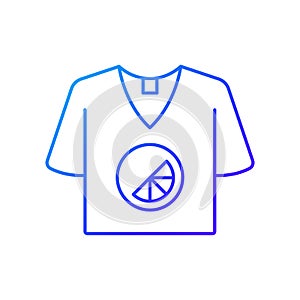 Branded t shirt gradient linear vector icon