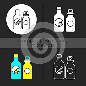 Branded water bottle dark theme icon