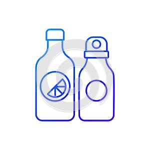 Branded water bottle gradient linear vector icon