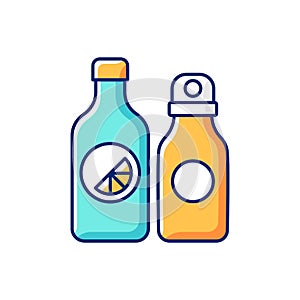 Branded water bottle RGB color icon