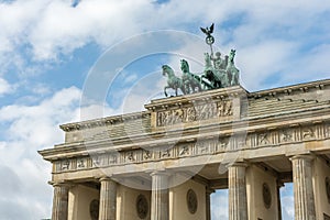Brandenburg Gate in Berlin as a historical monument and attraction for many tourists