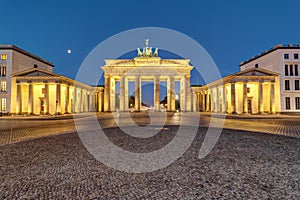 The Brandenburg Gate in Berlin at dawn