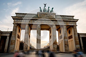 Brandenburg Gate in Berlin at dusk