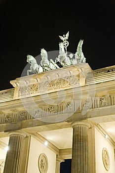 Brandenburg Gate Berlin Germany night sculpture