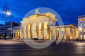 Brandenburg Gate (Brandenburger Tor) at night, Berlin, Germany