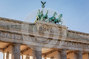 Brandenburg Gate, Brandenburger Tor, peaceful sunrise in Berlin, Germany